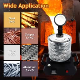 NIUPIKA 3KG Digital Heating Capacity Refining Precious Metal Silver Gold Melting Furnace Machine Jewelry Casting Tool