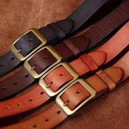 3.8CM Pure Cowhide High Quality Genuine Leather Belts for Men Brand Strap Male Brass Buckle Vintage Jeans Cowboy Luxury Cintos