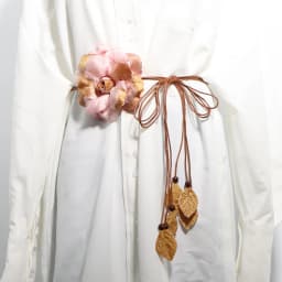 2024 Casual Wild Chiffon Big Flower Lady Thin Belt Sweet Tassel Braid Decoration Elegant Handmade Flower Fine Women Dress Belt