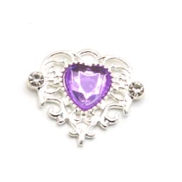 10Pcs 21 * 25mm Peach Heart Rhinestone Alloy Flower Plate Ornaments Diy Wedding Dress Gift Box Hair Decoration Accessories