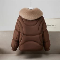 New Winter Down Cotton-padded Jacket Women's Short Parkas Big-fur-collar Outerwear Streetwear Lady Loose Warm Thicken Tops