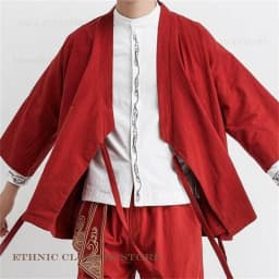 Plus Size Men's Kimono Cardigan Jacket Cotton Linen Japanese Yukata Haori Loose Open Front Hanfu Coat Samurai Costume Streetwear