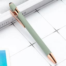 100 Pieces Free LOGO Engraving Ballpoint Pens for Touch Screens Metal Aluminum Handle Push Pen Writing School&Office Supply