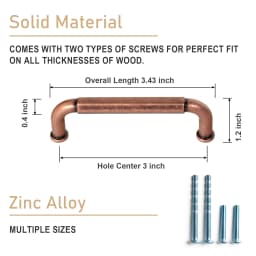 5 Inch (128mm) Hole Center Cabinet Pulls Antique Brass Zinc Alloy Kitchen Drawer Pulls Dresser Knobs Drawer Handles Hardware