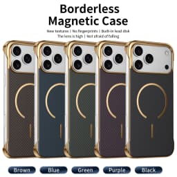 For iPhone 17 16 15 14 13 18 Pro Max For Magsafe Magnetic Fiber Texture Matte Phone Case For iPhone Air Plating Frameless Cover