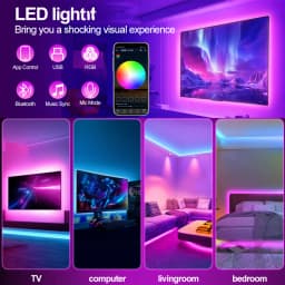 1-20M Led Light Strip with USB Plug 5050 Multicolor RGB TV Background Light Bar Game Room Family Party Decoration Night Light