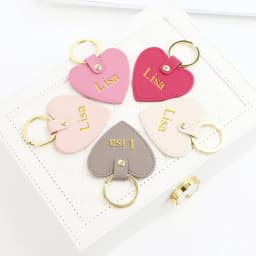 Customized Name Ins-Style Heart-Shaped PU Leather Multi-Color Simple Gift for Couples, Ladies, Bags, Car Keychains, Pendants