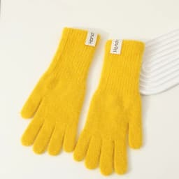 27CM Women Autumn Winter Keep Warm Long Knitted Yarn Gloves Elasticity Solid Simple Style Multicolor Imitation Rabbit Hair Cute