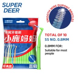 10 PCS L-Shape Interdental Brush Wire Orthodontic Interdental Brush Orthodontic Toothbrush Soft Bristle Oral Care