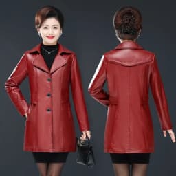 High Quality 2026 Autumn And Winter New Leather Leather Coat Women's Short Slim Suit Collar Leather Jacket Female's Coat Black