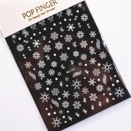 Sliver Bronzing 3D Christmas Nail Art Decoration Sticker Sparkly White Colorful Glitter Geometry Snowflake Winter Slider Foil