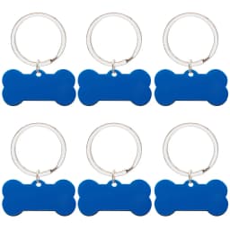 10 Pcs Blank Tag Stainless Steel Bone Keychain for DIY Custom Logo Tag Pet Dog Tag Collar Pet Accessoriess Charm