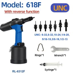 Lightweight Pneumatic Riveter Automatic Rivet Nut Gun M3 to M12 Hydraulic Industrial Quick Riveting Tool Upgraded RL-6312/RL-618