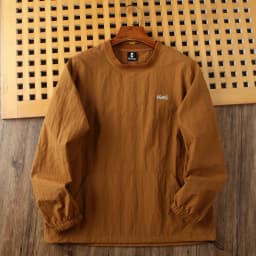 Retro Japanese Style Tech Waterproof Fabric Men's Loose Long Sleeve round Neck Sweatshirt Fashion Urban Autumn New Arrival