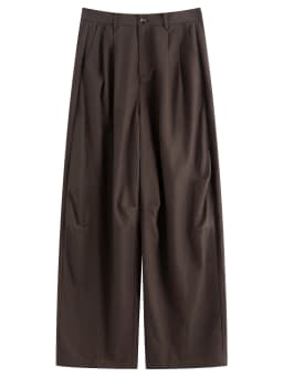 FSLE 2026 Fall Women's Chic High Waist Cotton Plaid Wide Leg Dress Pants - Relaxed Fit Casual Trousers for Daily Wear Style