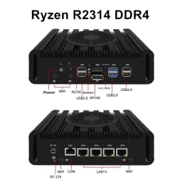 Topton Firewall Router Mini PC Intel N150 AMD Ryzen Embedded R2314 4x2.5G LAN NVMe 6xUSB Proxmox PfSense OPNsense Home Server