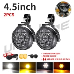 UNISHINE 4.5" Round LED Work Lights Spotlight 3.5inch LED Fog Lights Driving Lamp 6000K 3000K For Motorcycle SUV Trucks 12-32V