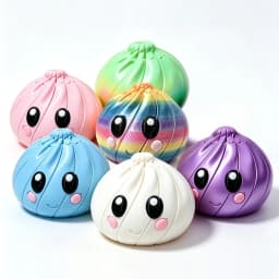 1/6pc 3D Printing Dumpling Sensory Decompression Toy Deformable Twist Creative Stress-Relief Gadget Desk Ornament
