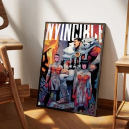 I-Invincible Cartoon Self-adhesive Art Poster Fancy Wall Sticker for Living Room Bar Decoration Vintage Decorative Painting