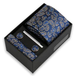 Luxury Tie Set For Men Business Gift Box Wedding Party Fashion Men Tie Set Paisley Handchief Cufflink Tie-Clip Suit Gift For Man