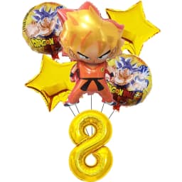 Dragon Ball Z Birthday Party Decoration Anime Tableware Invitation Cards Banner Backdrop Poster Cake Topper Number Balloon Set