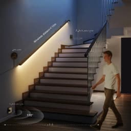Dual Wireless Moveable PIR Motion Sensors 10M 5M COB Strip Light Set DC24V 320LEDs/M High Bright For Bedroom Corridor Stairs