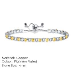 Chic 4mm Round Colorful Crystal Tennis Bracelets Silver Color Adjustable Folding Buckle Chain Bracelet on Hand Fashion Jewelry