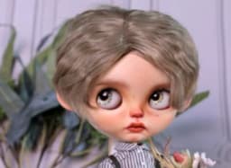 Blythes Doll Wig Fits Into the 1/6 Style Male European Style Curly Hair With Highlights Dark Brown Mixed Light Imitation Mohair