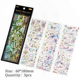 3 pcs/lot INS Laser Bronzing Stickers Adhesive Diy Sticker for Planner Diary Album Scrapbooking Stationery supplies