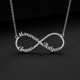 Custom Heart Names Infinity Necklaces For Women Men Stainless Steel Customized Necklace Pendant Personalized Chain Jewelry Gift