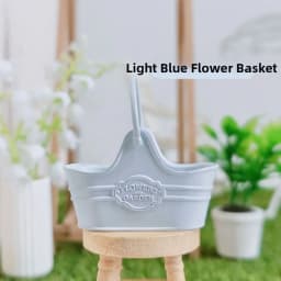 New Metal 1:12 Dollhouse Basket Multicolors Construction Props Shopping Basket 41*18*39mm Flower Bucket Basket