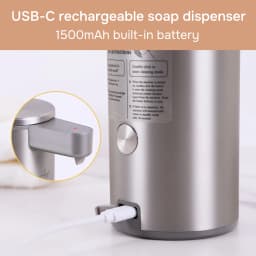  Automatic Soap Dispenser Stainless Touchless Rechargeable Hand Sanitizer Shampoo Detergent Dispenser for Kitchen Bathroom Toil