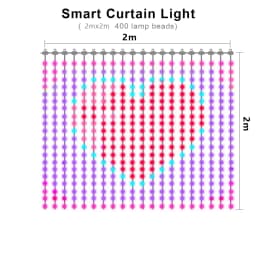 2PCS Smart Curtain Lights LED RGB String Lights with Music Sync APP Remote Control Fairy Lights for Bedroom Party Garden Decor