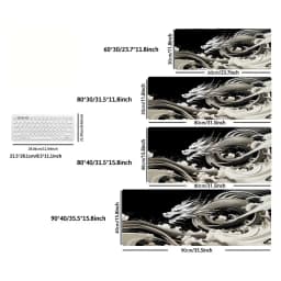 Black White Chinese Dragon Art XXL Gaming Mouse Pad Deskmat Non-Slip Rubber Keyboard Table Mat Cloud Pc Gaming Desk Mats Gamer