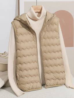 Schinteon Women's 90% Lightweight White Duck down Vest Autumn Winter Warm Top with Hood 2026 New Sleeveless Jacket