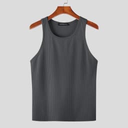 INCERUN Men Tank Tops Solid Color O-neck Sleeveless Streetwear Summer Casual Vests Skinny 2023 Fashion Leisure Men Clothing 5XL