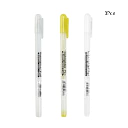 3 Pcs Creative White Ink Gel Pen Highlight Marker Pen 0.8mm Fine Tip for Student Stationery Drawing Art Writing School Supplies