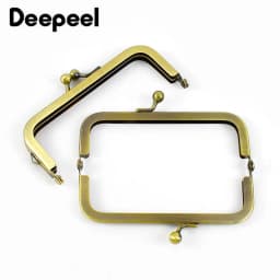 2/5Pcs 8.5/10.5/15/18.5cm Metal Bag Handle Square Smooth Clourse Purse Frame Kiss Clasp Handbag Sewing Brackets Bags Accessories