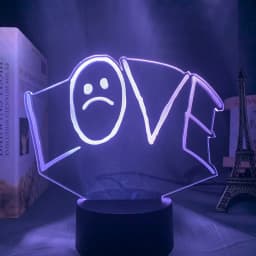 American Rapper Lil Peep Led Night Light for Home Decoration Colorful Nightlight Gift for Fans Dropshipping 3d Lamp Celebrity