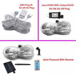 3X2M 6X4M Solar Net Mesh String Lights Outdoor Solar Tree-wrap Light Waterproof Garden Solar Hanging Window Curtain Lights