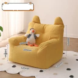 Children's Lazy Sofa Chair - Soft Cotton & Linen Fabric with Removable Washable Cover, Perfect for Reading & Playtime