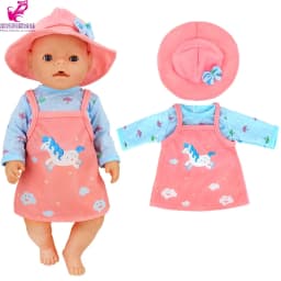 Doll Clothes 43 Cm Baby New Born Doll Hooded Rompers for 18 Inch Americanog Girl Doll Casual Wear
