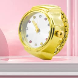 New Hot Sales Creative Diamond-Set Ring Watches With Alloy Cases, Finger Round Dials For Couples And Men
