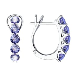 Tanzanite Clip Earrings 925 Sterling Silver Earring Round Earrings Fashion Jewelry