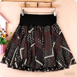 Summer Polka Dot Chiffon Short Skirt Women's High Waist A-Line Half-length Puffy Skirt Anti-Light Large Size Commute Style