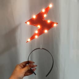 Detachable LED Red Arrow Light Headband Light Up Symbol Shape LED Hair Hoop Concert Hair Accessory Glow Party Decor