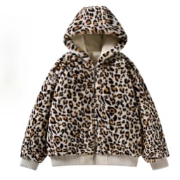 Women Double-sided Penetration Leopard Print Cotton Padded Jacket Winter Coat Parkas Velvet Warm Hooded Retro Female Outerwear