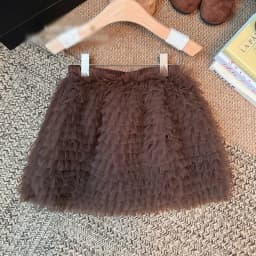 Korean Style Pure Color Heavy Work Layered Mesh Cake Skirt Women's Autumn Winter Small Audience Half Skirt Anti Aging Hot Gir...
