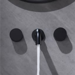 Luxury Black Bathroom Concealed Faucet Wall-Mounted Design, Double Handle, 3-Hole Cold and Hot Dual-Control Brass Basin Tap