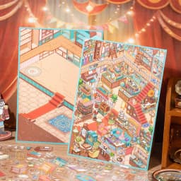 3D Miniature Scene Sticker Scrapbook Creative City Landscape Scene Collection Sticker Pack Trendy Stress Relief DIY Paste Decals